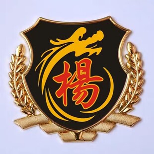 百家姓车贴个性侧窗贴杨姓氏标车身油箱盖贴汽车姓氏尾标金属车贴