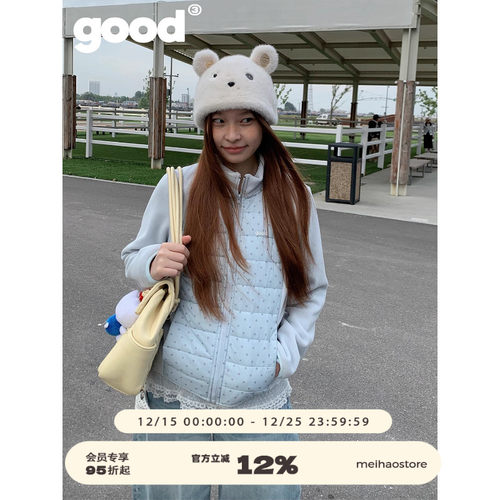 美好商店MeihaoStore「海盐味」适合初冬的波点拼接轻薄排骨棉服