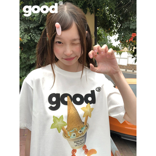 美好商店MeihaoStore「元气冰淇淋」good拟人水果冰淇淋短袖T恤