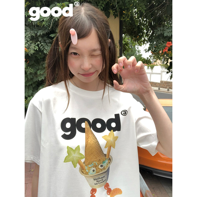 美好商店MeihaoStore「元气冰淇淋」good拟人水果冰淇淋短袖T恤