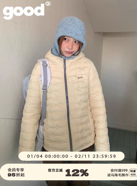 美好商店MeihaoStore「暖天星」淡黄色星星绗棉连帽排骨棉服