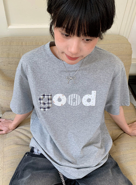 美好商店MeihaoStore简约不失质感的Good贴布绣宽松基础短袖T恤