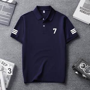 欧洲站~品质优选！公鸡polo衫短袖男宽松设计感潮牌夏灰色翻领