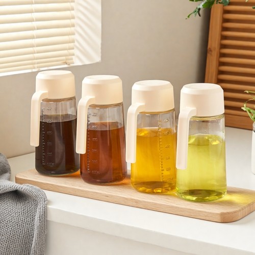 【加厚】自动开合玻璃油壶不挂油