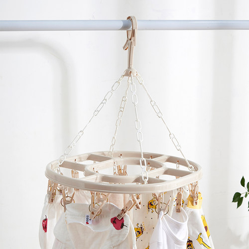 防风多夹子圆盘晾衣架