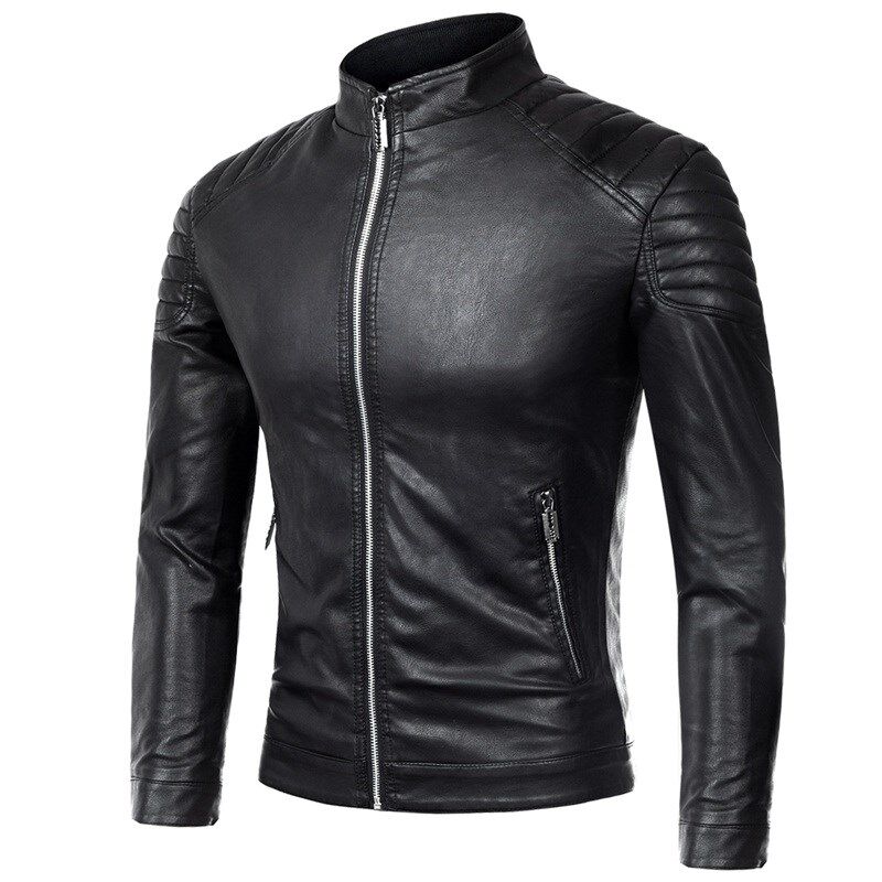 皮衣外套男夹克 Leather Jacket Men Warm Winter Jackets Coats图片