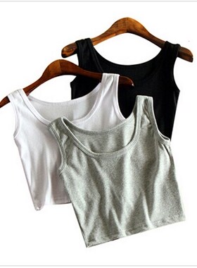 Summer Slim Short Top Women Sleeveless Tank Tops Black/White