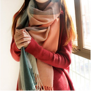 Women's Long Shawl  Winter Warm Lattice Large Scarf of gift