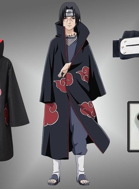 naruto uchiha itachi cosplay costume akatsuki ninja coat
