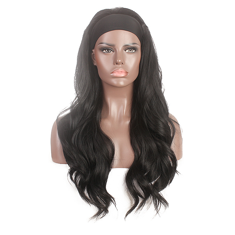 Hair Long Body Wave Wig Closure Lace Scarf Hairline Headgeas