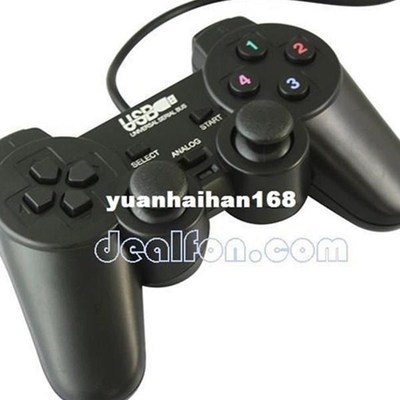 USB Double Shock PC Computer Wired Game Controller Joystick