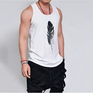 Men summer loose waistcoat boy sweat shirt base shirt