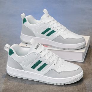 男鞋运动鞋2026春秋新款鞋子透气休闲鞋小白鞋革面百搭潮流板鞋男