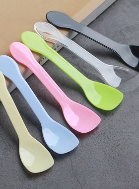 一次性独立包装黄色勺子/布丁勺/冰淇淋勺/MS3勺/甜品勺 100个