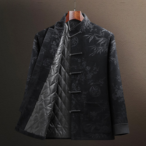 中老年唐装男冬季棉袄爸爸装加厚中国风外套休闲宽松爷爷棉服套装