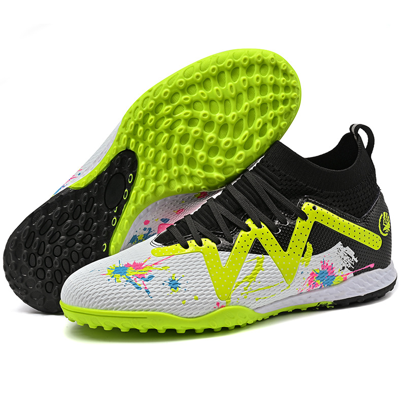 高帮足球鞋碎钉TF男童女童防滑男子战靴青少年比赛中学生青训练鞋