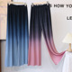 长裤 飘逸古风渐变色直筒阔腿裤 宽松拖地裤 设计感舞蹈裤 子 女夏春装