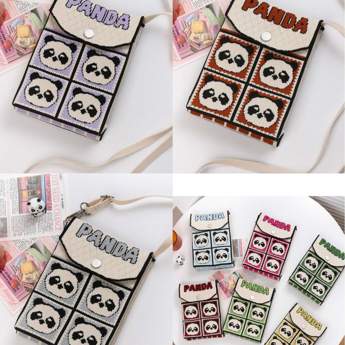 可爱熊猫手机包时尚少女百搭手拎包国风潮流伴手礼日常休闲针织女,箱包皮具/热销女包/男包,手拿包,淘宝优惠券,粉丝福利购,淘宝优惠卷