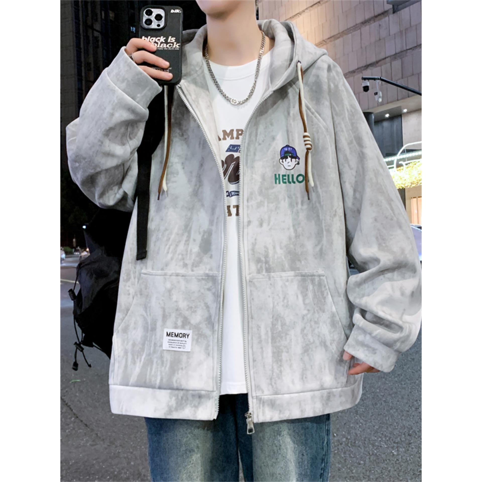 2025新款连帽棒球服外套男生春秋季青少年潮流夹克中学生上衣褂子