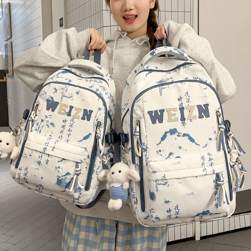 国风书包女小学生初中生护脊背包