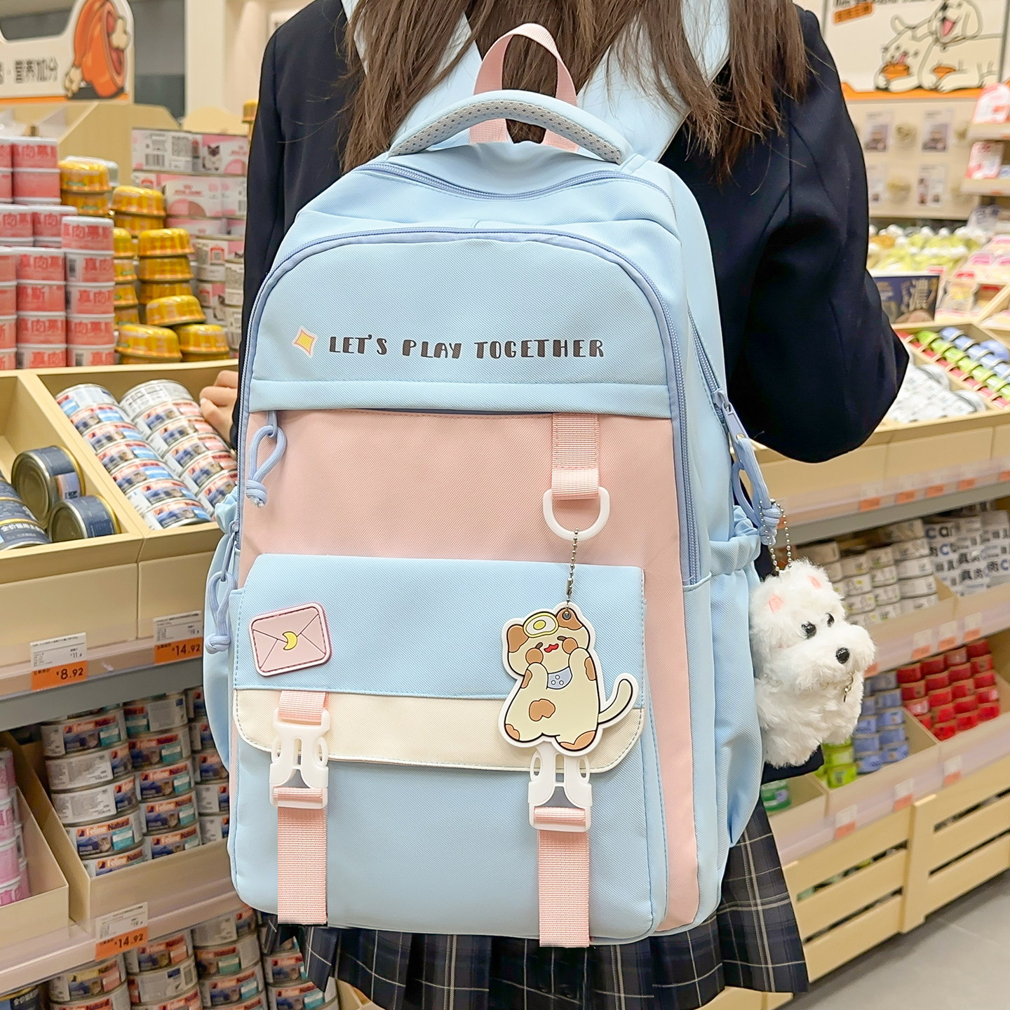 儿童书包女初中生小学生可爱猫咪大容量轻便双肩包高中减负背包,箱包皮具/热销女包/男包,双肩背包,淘宝优惠券,粉丝福利购,淘宝优惠卷