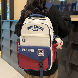 书包女初中生高中学生减负大容量双肩包男复古大学生电脑旅行背包