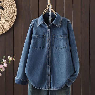 复古加绒牛仔衬衫外套