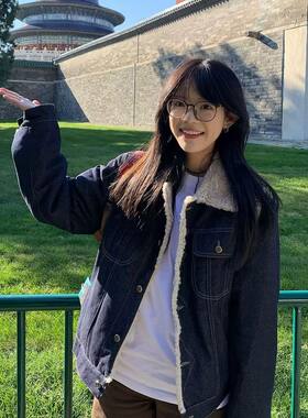巨好看的牛仔棉服女冬季2026年新款宽松翻领短款加绒加厚外套上衣