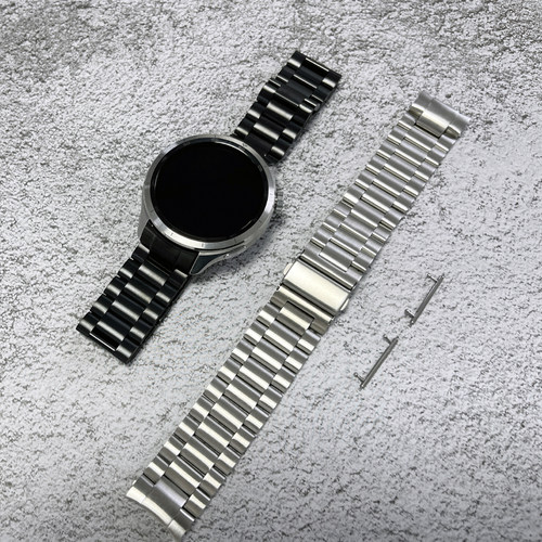 适用小米手表watch S4不锈钢金属三珠折叠扣链式表带弧形专用腕带