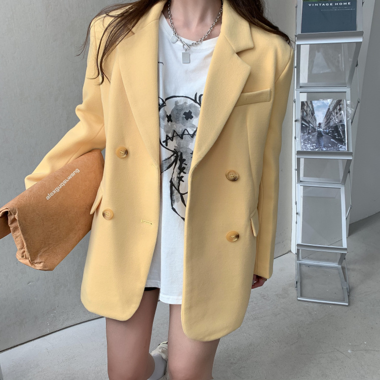 Real shot real price ~ woolen suit coat women's loose temperament fashion heavy woolen suit top