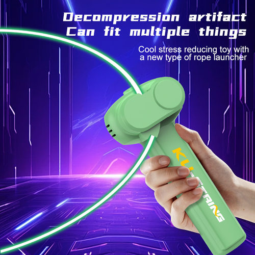 夜光绳子发射器电动绳索循环套索发光玩具竹蜻蜓飞碟毛线旋转逗猫
