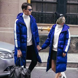 上市 2025冬季 拼接撞色中长款 精品 棉衣 时尚 新款 韩版 情侣款