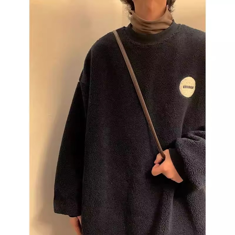 【断码优品】~新款上市◆2025秋冬青少年港风潮流羊羔毛圆领卫衣