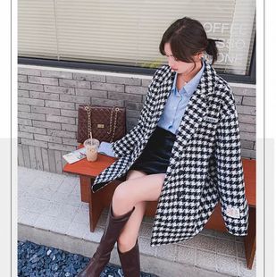 精品 美式 新款 2025秋冬男女同款 设计感小香风千鸟格西装 上市