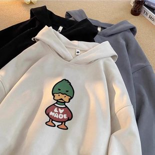 卫衣男女同款 加绒加厚 仿麂皮绒 港风宽松情侣学生 精品