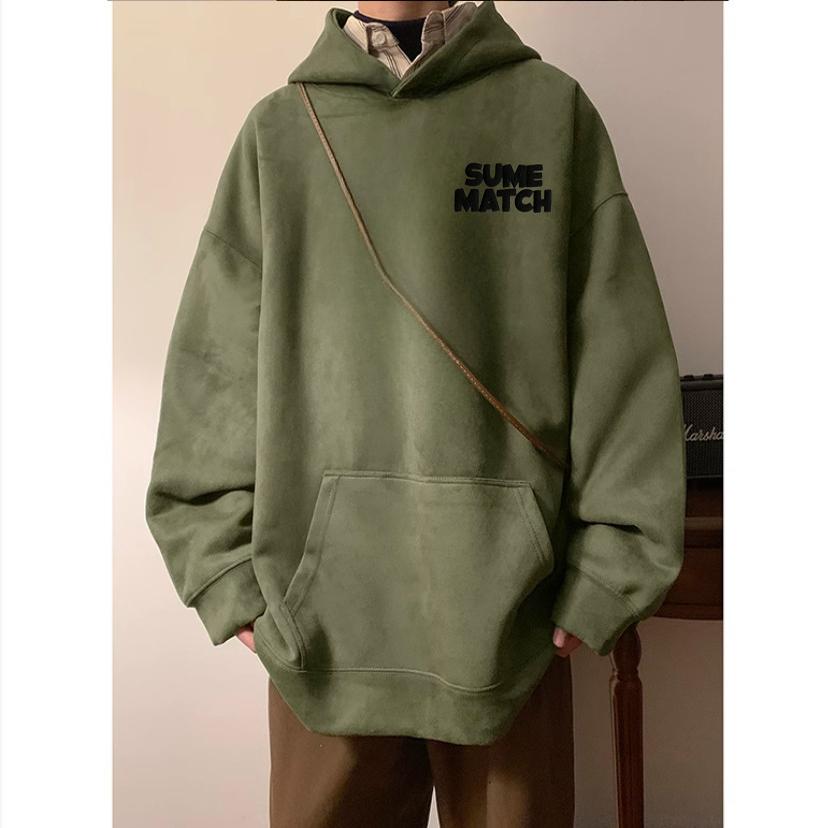 【精品清仓】~发泡，仿麂皮绒加绒~2025冬季中性港风潮流男女卫衣