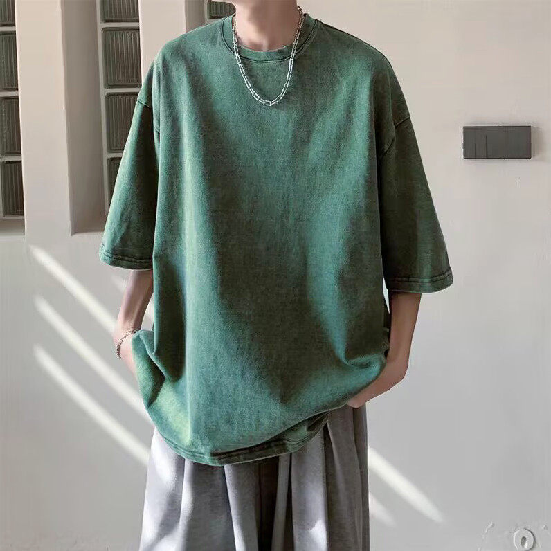 【精品清仓】~水洗做旧纯棉T恤T恤