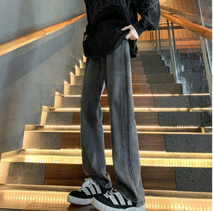 上市 2025冬季 青少年美式 百搭牛仔裤 新款 复古加绒时尚 潮 精品