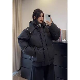 上市 2026冬季 男女同款 潮流时尚 新款 美式 PU皮连帽棉衣 精品