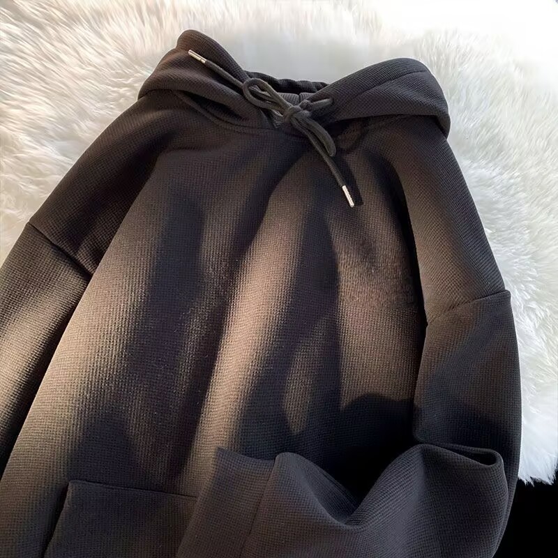 【精品】新款上市◆2025早秋青少年港风潮流时尚百搭华夫格卫衣