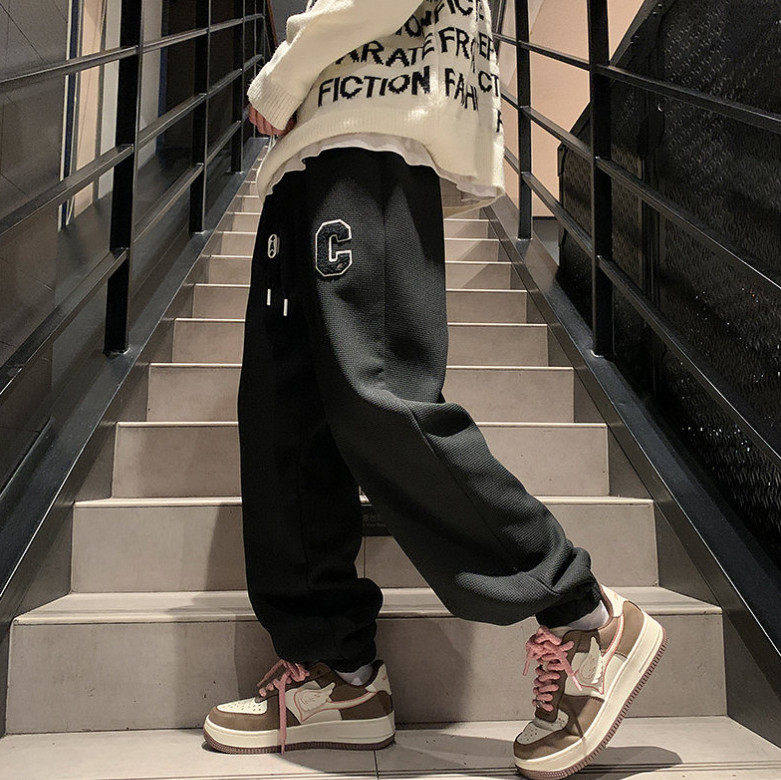 【精品】新款上市◆2025冬季青少年港风潮流华夫格加羊羔绒休闲裤,男装,休闲裤,淘宝优惠券,粉丝福利购,淘宝优惠卷