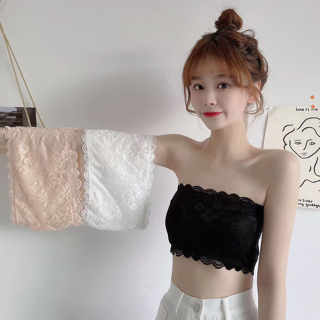 蕾丝美背抹胸无肩带防走光裹胸