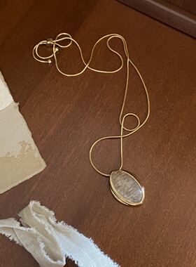 时髦简约北欧风小众设计感金发晶项链抽拉长款可调节水晶锁骨链女