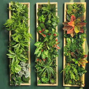 仿真植物壁饰绿植墙装饰立体花槽室内店铺餐厅墙面装饰条