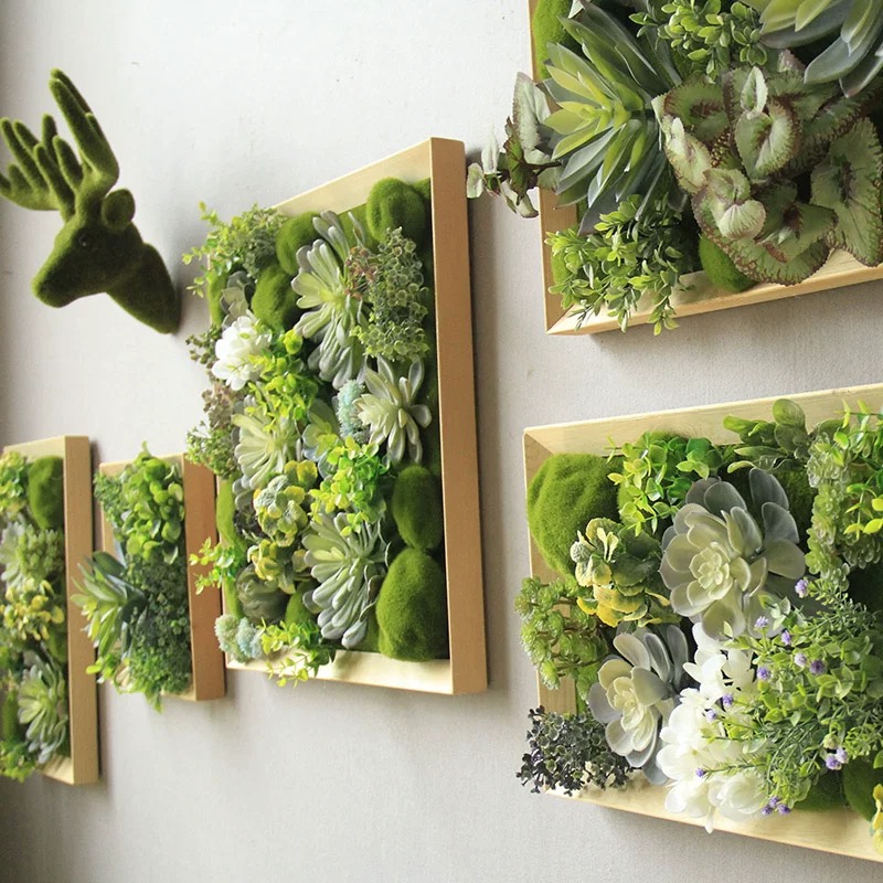 森系小清新多肉植物壁饰家居装饰立体相框摆件墙面装饰品