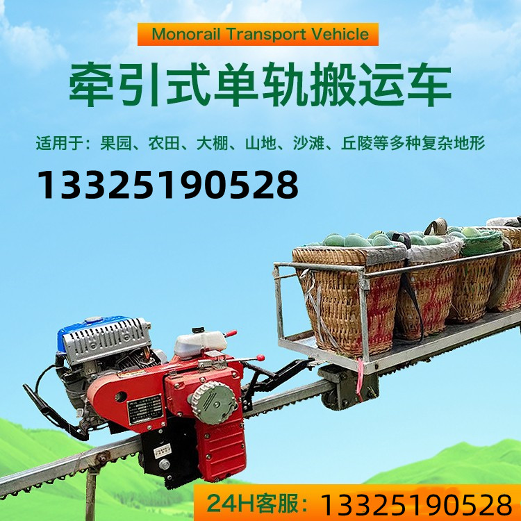 爬坡农用轨道运输车 山地货物搬运车 果园运输机 单轨搬运菜农车