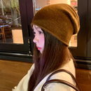 周给给 卷边堆堆帽咖色保暖毛线帽子男 潮搭羊毛针织冷帽女秋冬季