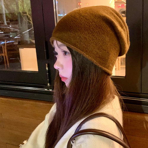 周给给冷帽逛街男女堆堆帽针织帽