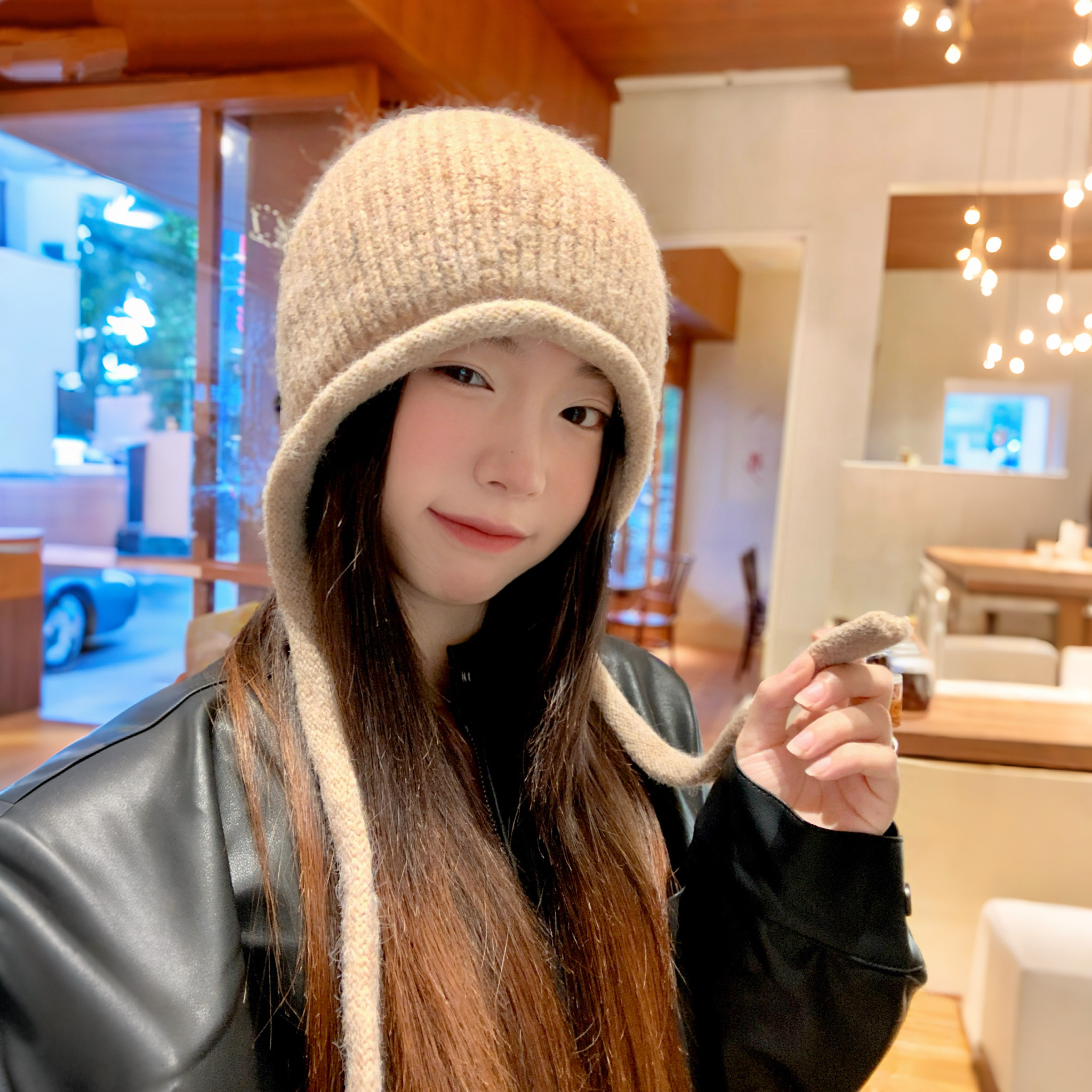 2025周给给新帽男女保暖针织护耳时尚卷边系带包头帽休闲冬,服饰配件/皮带/帽子/围巾,帽子,淘宝优惠券,粉丝福利购,淘宝优惠卷