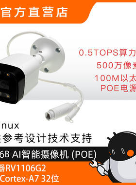 CT36B AI智能摄像机（POE）300万像素0.5TOPS NPU RV1106 防水